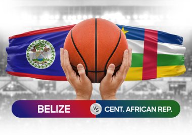 Belize vs Orta Afrika Cumhuriyeti Milli Basketbol Takımı basketbol topu yarışma kupası konsepti imajı