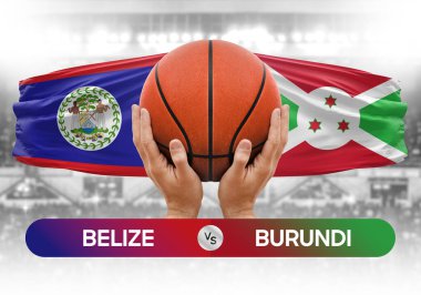 Belize, Burundi Millî Basketbol Takımı 'na karşı Basketbol Maçı Kupası konsepti