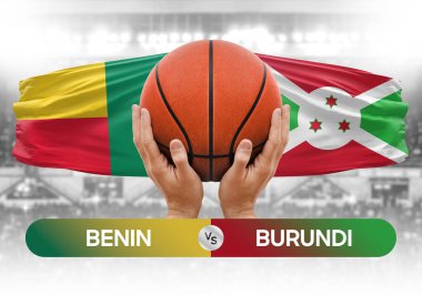 Benin, Burundi 'ye karşı milli basketbol takımları basketbol topu yarışma kupası konsepti