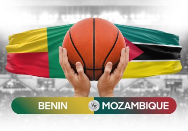 Benin, Mozambik 'e karşı milli basketbol takımları basketbol topu yarışma kupası konsepti