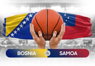 Bosna, Samoa Millî Basketbol Takımı 'na karşı basketbol topu yarışma kupası konsepti