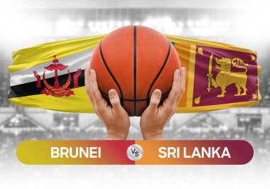 Brunei, Sri Lanka 'ya karşı milli basketbol takımları basketbol maçı kupası konsepti