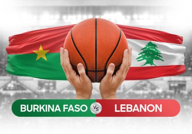 Burkina Faso, Lübnan milli basketbol takımlarına karşı basketbol topu yarışma kupası konsepti