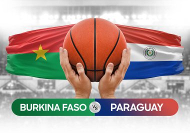 Burkina Faso, Paraguay milli basketbol takımlarına karşı basketbol topu yarışma kupası konsepti