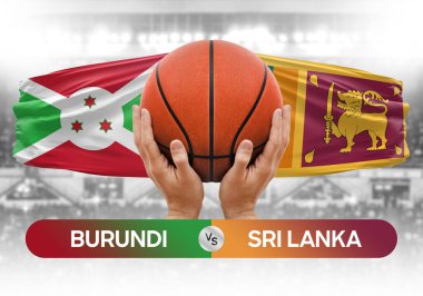 Burundi, Sri Lanka 'ya karşı milli basketbol takımları basketbol topu yarışma kupası konsepti