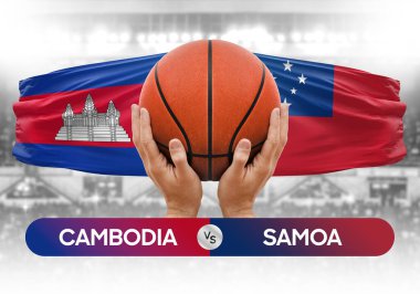 Kamboçya, Samoa 'ya karşı milli basketbol takımları basketbol topu yarışma kupası konsepti