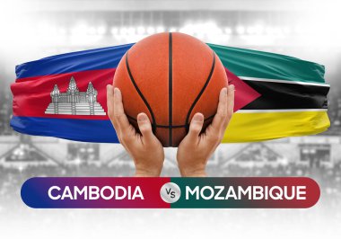 Kamboçya, Mozambik 'e karşı milli basketbol takımları basketbol topu yarışma kupası konsepti