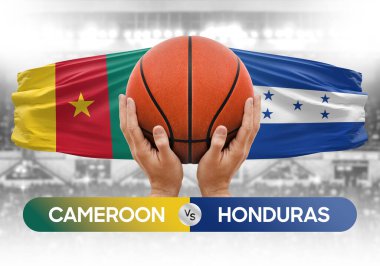 Fotoğraf makinesi Honduras 'a karşı milli basketbol takımları basketbol topu yarışma kupası konsepti imajı