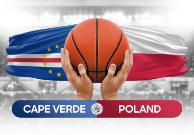 Cape Verde, Polonya 'ya karşı ulusal basketbol takımları basketbol topu yarışma kupası konsepti imajı