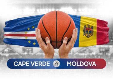 Cape Verde, Moldova milli basketbol takımlarına karşı basketbol topu yarışma kupası konsepti