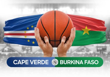 Cape Verde, Burkina Faso 'ya karşı milli basketbol takımları basketbol topu yarışma kupası konsepti