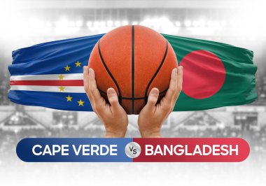 Cape Verde Bangladeş 'e karşı milli basketbol takımları basketbol topu yarışma kupası konsepti