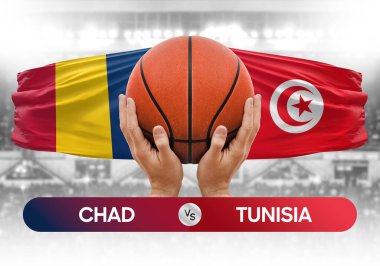 Chad Tunus milli basketbol takımlarına karşı basketbol topu yarışma kupası konsepti imajı