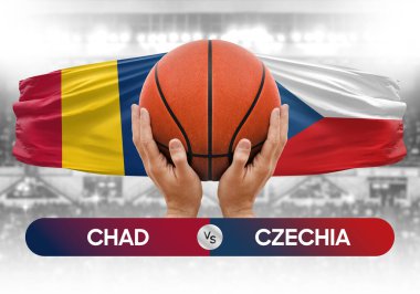 Chad, Çek milli basketbol takımlarına karşı basketbol topu yarışma kupası konsepti imajı