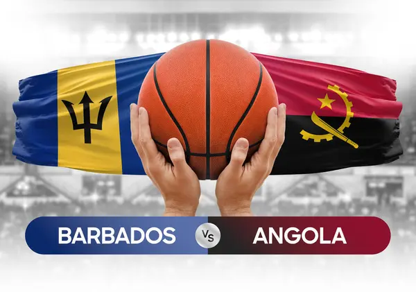 Barbados, Angola milli basketbol takımlarına karşı basketbol topu yarışma kupası konsepti