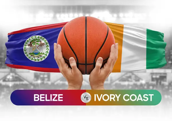 Belize vs Fildişi Sahili Ulusal Basketbol Takımı basketbol topu yarışma kupası konsepti