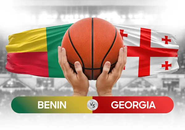 Benin, Gürcistan milli basketbol takımlarına karşı basket topu yarışma kupası imajı