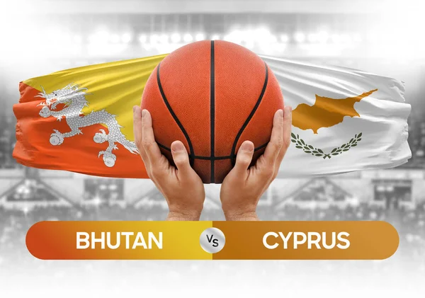 Bhutan vs Cyprus national basketball teams basket ball match competition cup concept image