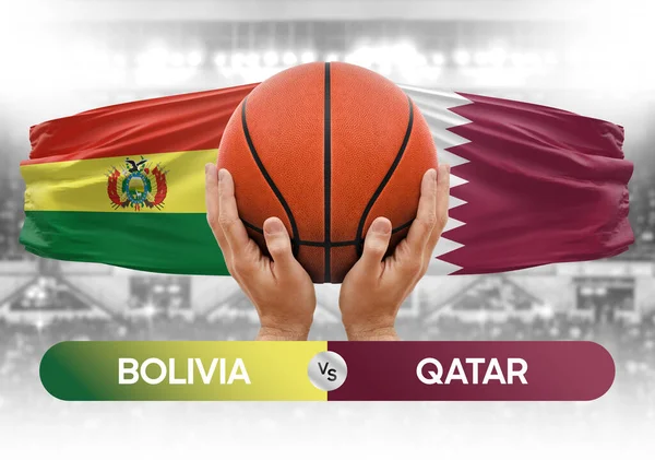Bolivia vs Qatar national basketball teams basket ball match competition cup concept image