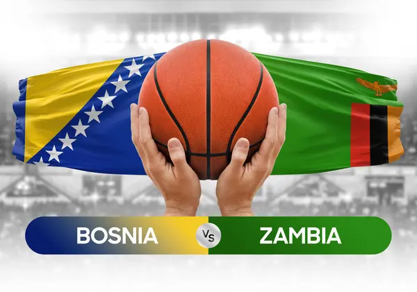 Bosna, Zambiya 'ya karşı milli basketbol takımları basketbol topu yarışma kupası konsepti