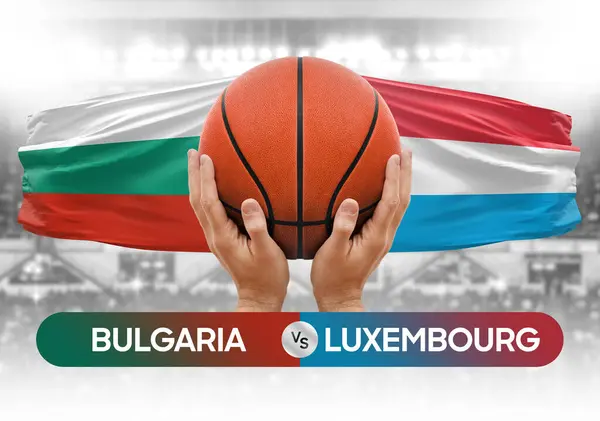 stock image Bulgaria vs Luxembourg national basketball teams basket ball match competition cup concept image