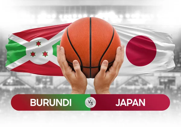 Burundi, Japonya milli basketbol takımlarına karşı basket topu yarışma kupası konsepti imajı