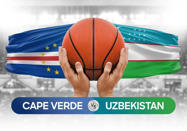 stock image Cape Verde vs Uzbekistan national basketball teams basket ball match competition cup concept image