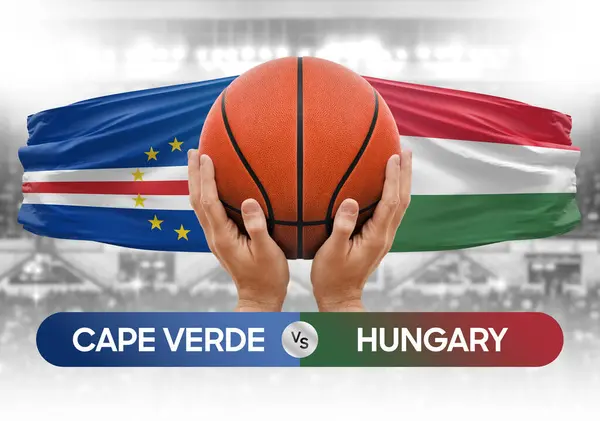 stock image Cape Verde vs Hungary national basketball teams basket ball match competition cup concept image