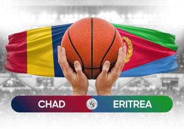 Chad, Eritre 'ye karşı milli basketbol takımları basketbol topu yarışma kupası konsepti