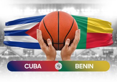 Küba, Benin Millî Basketbol Takımı 'na karşı basketbol topu yarışma kupası konsepti