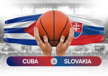 Küba, Slovakya 'ya karşı milli basketbol takımları basketbol topu yarışma kupası konsepti