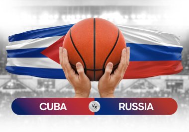 Küba, Rusya 'ya karşı milli basketbol takımları basketbol topu yarışma kupası imajı