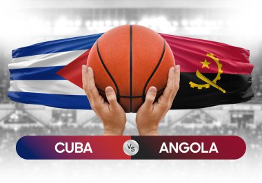 Küba, Angola milli basketbol takımlarına karşı basketbol topu yarışma kupası konsepti