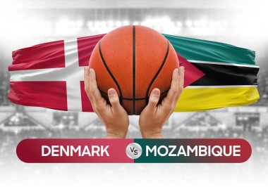 Danimarka, Mozambik 'e karşı milli basketbol takımları basketbol topu yarışma kupası konsepti