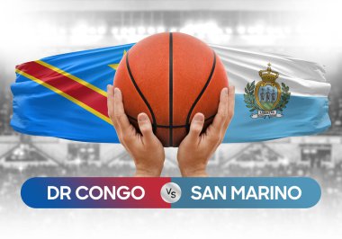 Dr Kongo, San Marino Millî Basketbol Takımı 'na karşı basketbol topu yarışma kupası konsepti