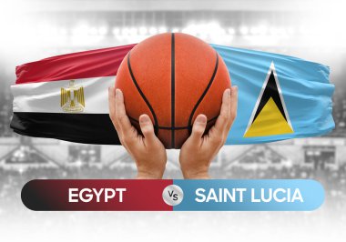 Mısır, Saint Lucia milli basketbol takımlarına karşı basketbol topu yarışma kupası konsepti