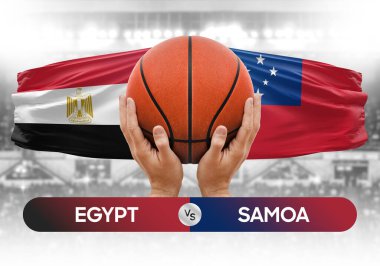 Mısır, Samoa milli basketbol takımlarına karşı basketbol topu yarışma kupası konsepti