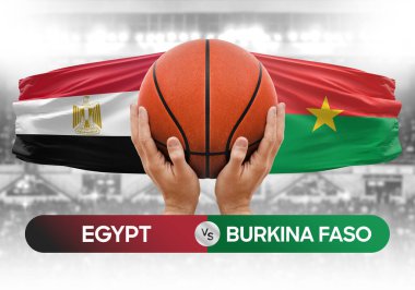 Mısır, Burkina Faso 'ya karşı milli basketbol takımları basketbol maçı kupası konsepti