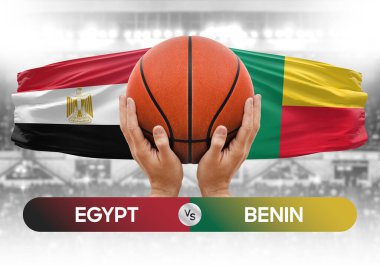 Mısır, Benin milli basketbol takımlarına karşı basketbol topu yarışma kupası konsepti