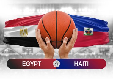 Mısır, Haiti milli basketbol takımlarına karşı basketbol topu yarışma kupası konsepti