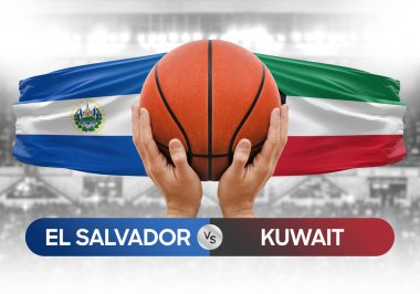 El Salvador Kuveyt 'e karşı milli basketbol takımları basketbol maçı kupası konsepti