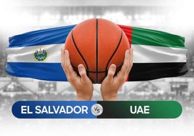El Salvador, BAE milli basketbol takımlarına karşı basketbol topu yarışma kupası konsepti