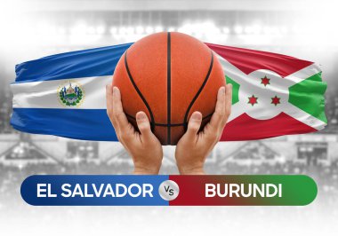 El Salvador, Burundi 'ye karşı milli basketbol takımları basketbol topu yarışma kupası konsepti