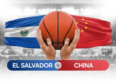 El Salvador, Çin 'e karşı milli basketbol takımları basketbol topu yarışma kupası konsepti imajı