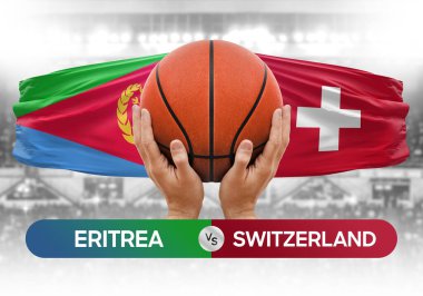 Eritrea, İsviçre milli basketbol takımlarına karşı basketbol topu yarışma kupası konsepti