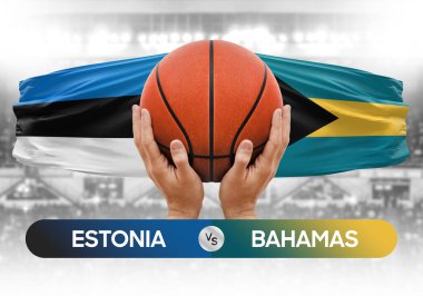 Estonya, Bahamalar 'a karşı milli basketbol takımları basketbol maçı kupası konsepti imajı