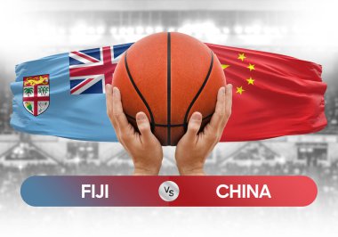 Fiji, Çin milli basketbol takımlarına karşı basketbol topu yarışma kupası konsepti