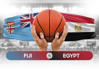 Fiji, Mısır milli basketbol takımlarına karşı basketbol topu yarışma kupası konsepti