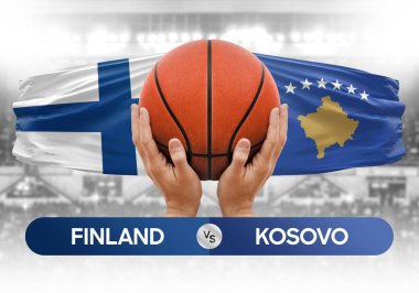 Finlandiya, Kosova milli basketbol takımlarına karşı basketbol topu yarışma kupası konsepti