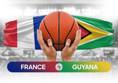 Fransa, Guyana Millî Basketbol Takımı 'na karşı Basketbol Maçı Kupası konsepti